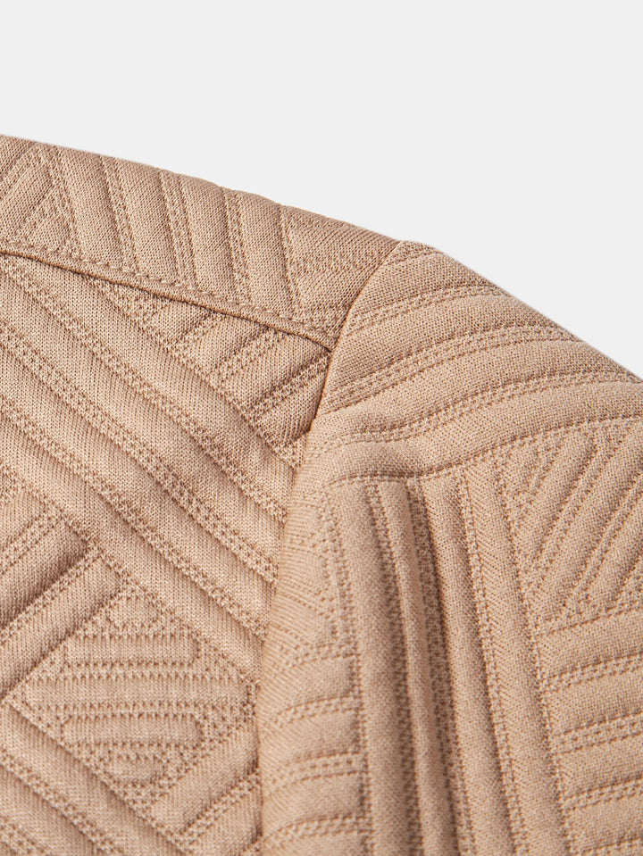 Textur Jacquard Hemd & Shorts mit Knopfleiste