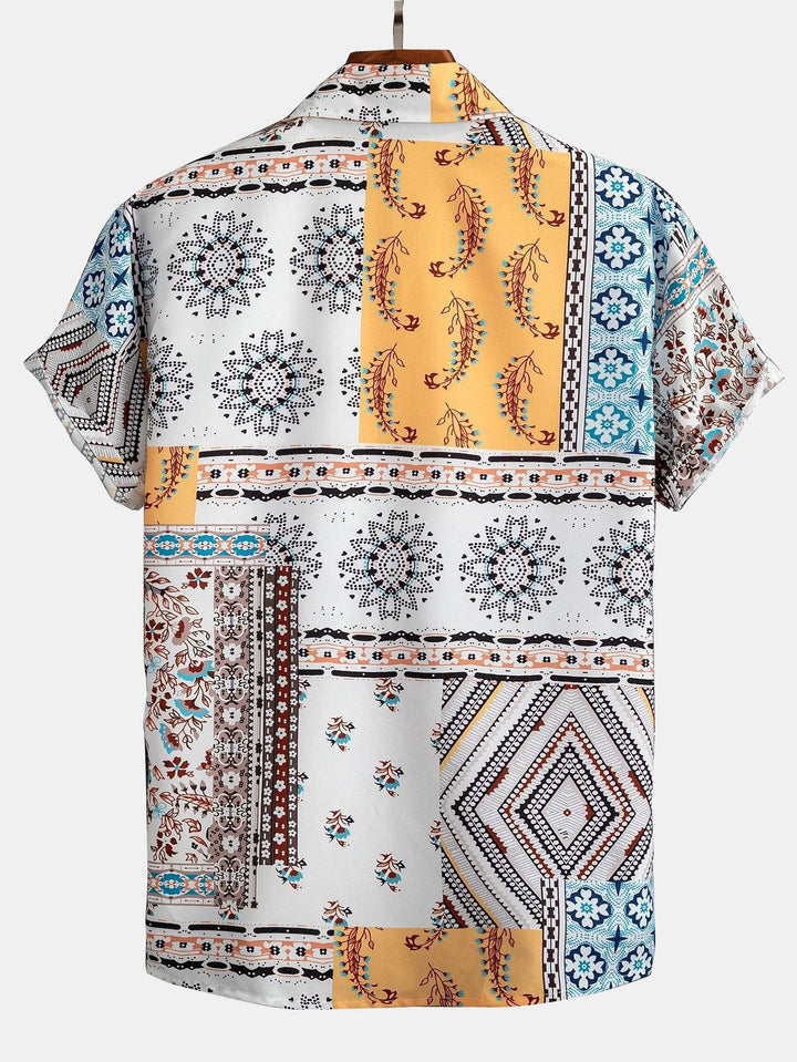Schal Print Hemden mit Knöpfen & Shorts
