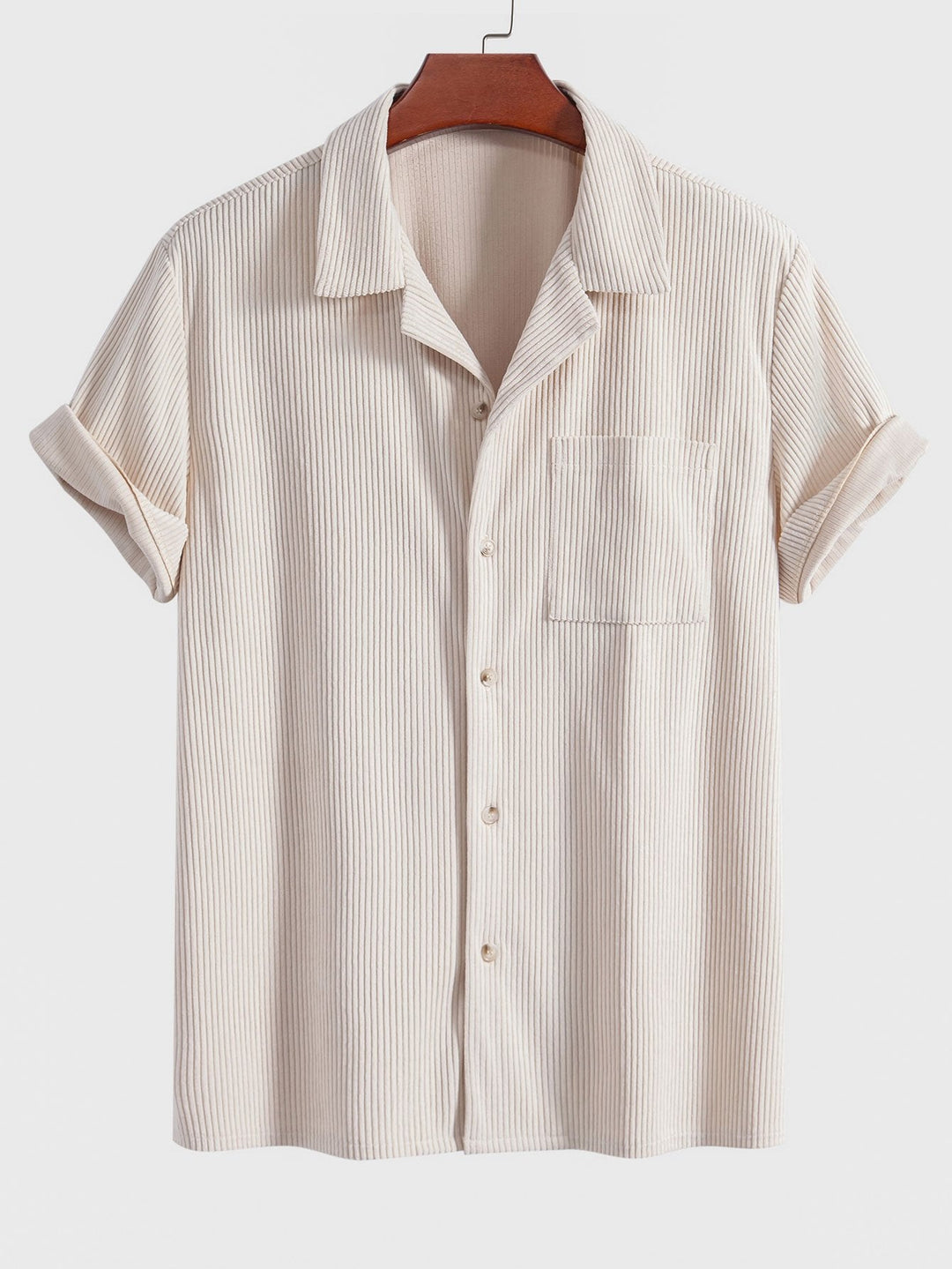 Kurzärmeliges Corduroy Kubanisches Hemd & Shorts