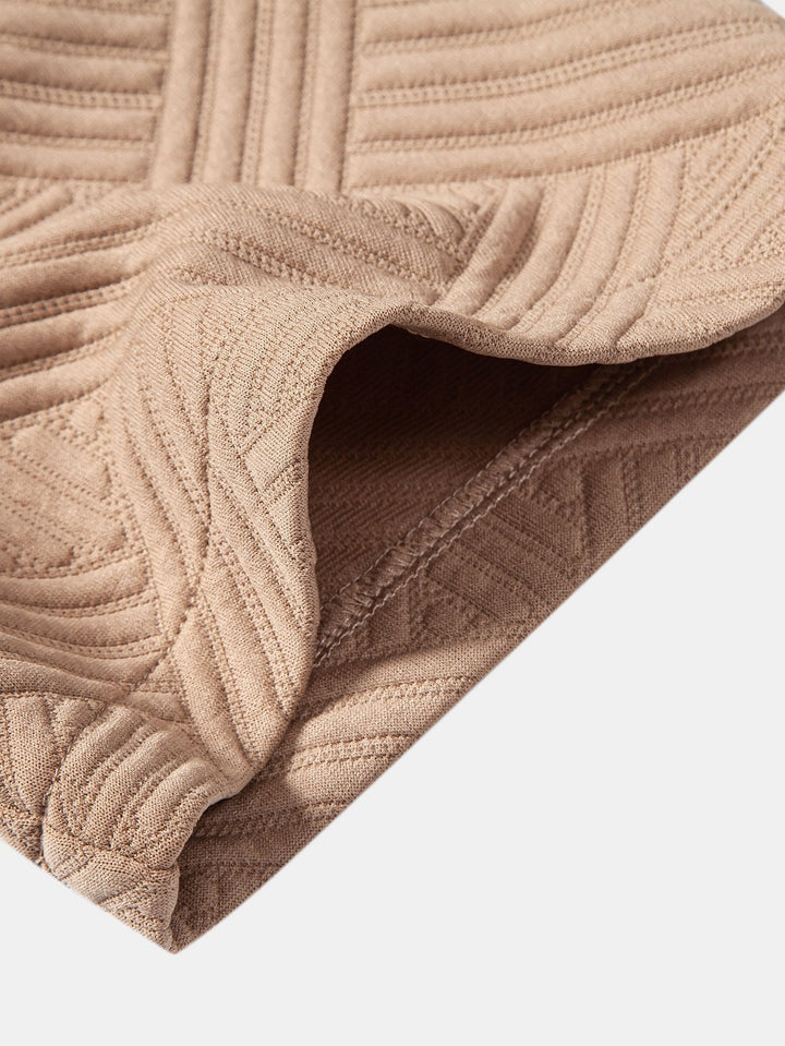 Textur Jacquard Hemd & Shorts mit Knopfleiste