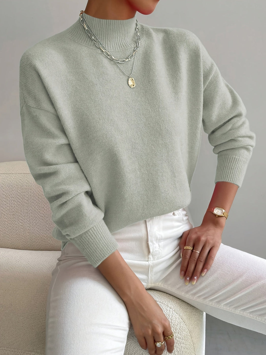 Sommerfeld | Weicher Damenpullover mit Stehkragen (1 Kaufen, 1 GRATIS dazu)