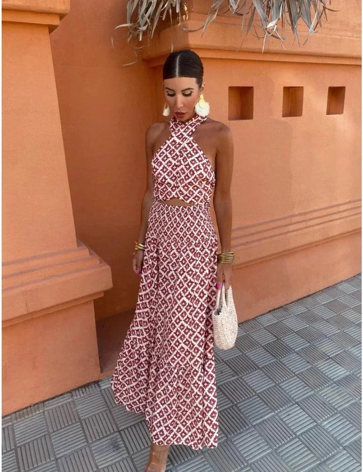 Sommerfeld | Maxikleid mit amerikanischem Ausschnitt