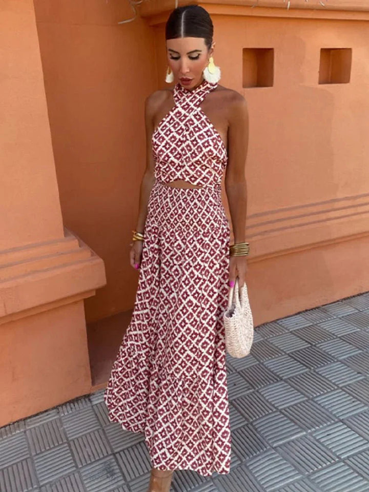 Sommerfeld | Maxikleid mit amerikanischem Ausschnitt