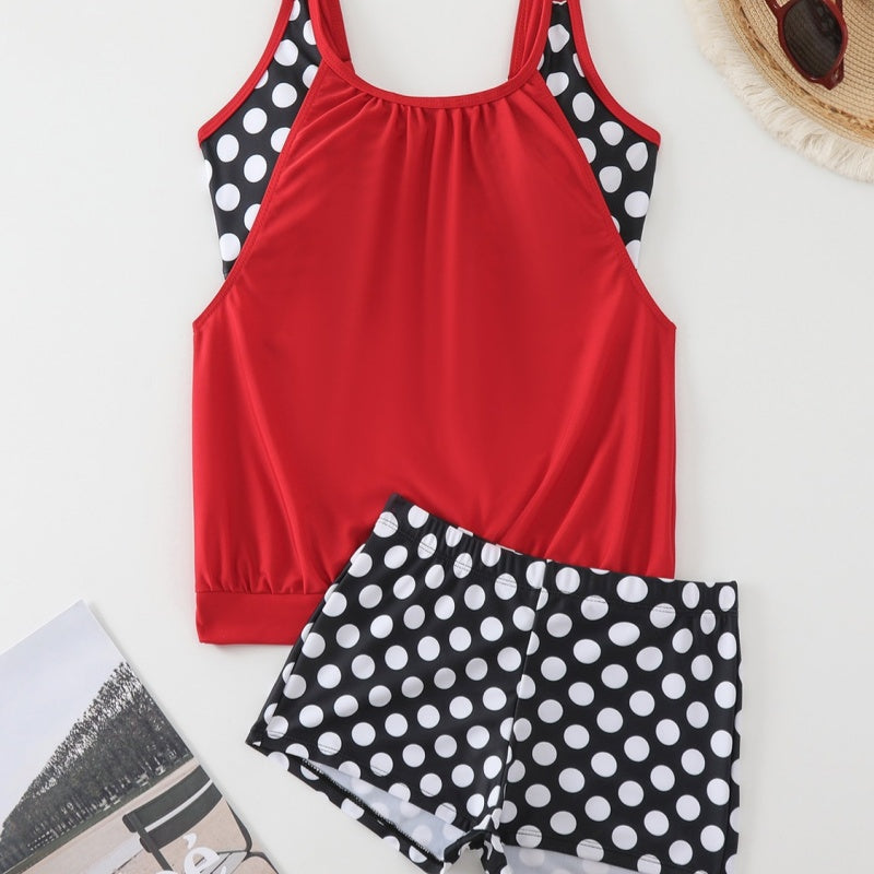 Sommerfeld | Gepunktetes Tankini-Set mit Shorts