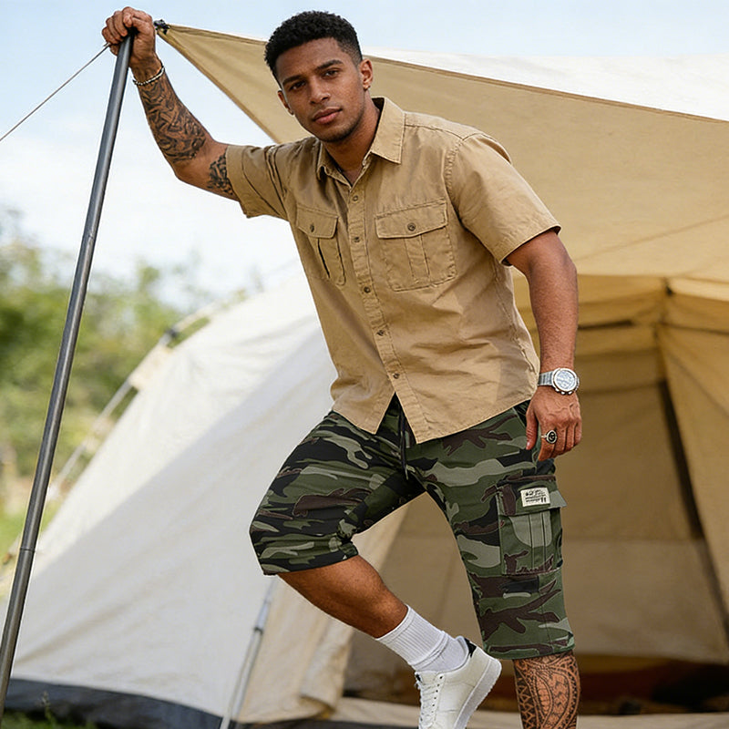 Sommerfeld | Camo-Cargoshorts für Herren (1 kaufen, 1 GRATIS dazu)