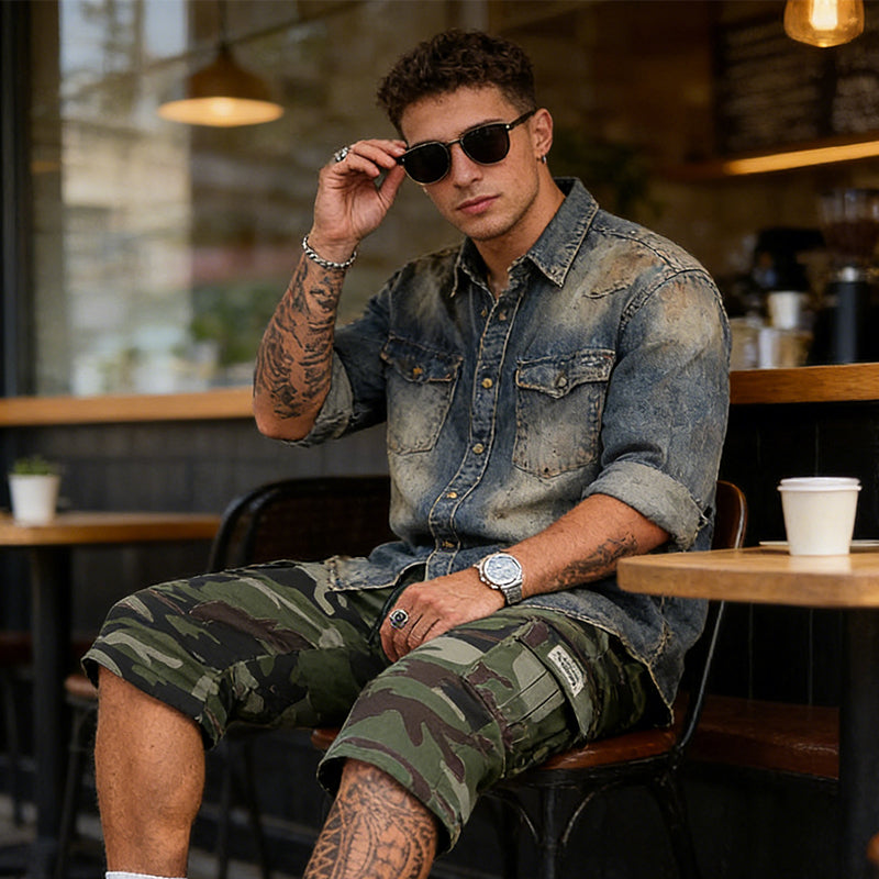 Sommerfeld | Camo-Cargoshorts für Herren (1 kaufen, 1 GRATIS dazu)
