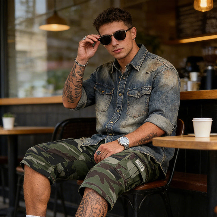 Sommerfeld | Camo-Cargoshorts für Herren (1 kaufen, 1 GRATIS dazu)