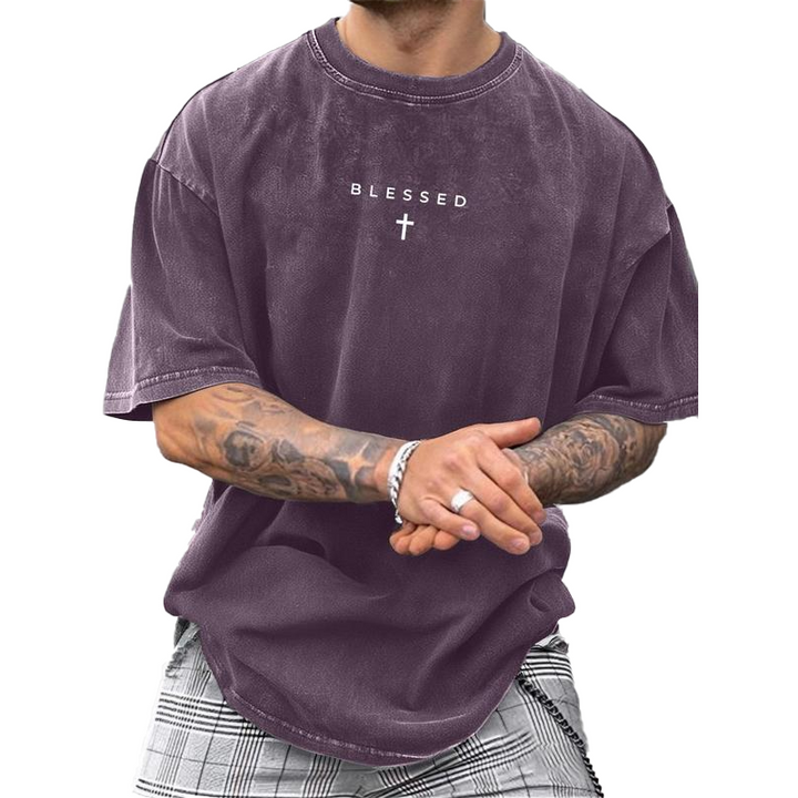 Sommerfeld | Vintage T-Shirt mit Kreuz-Print (1 Kaufen, 1 GRATIS dazu)